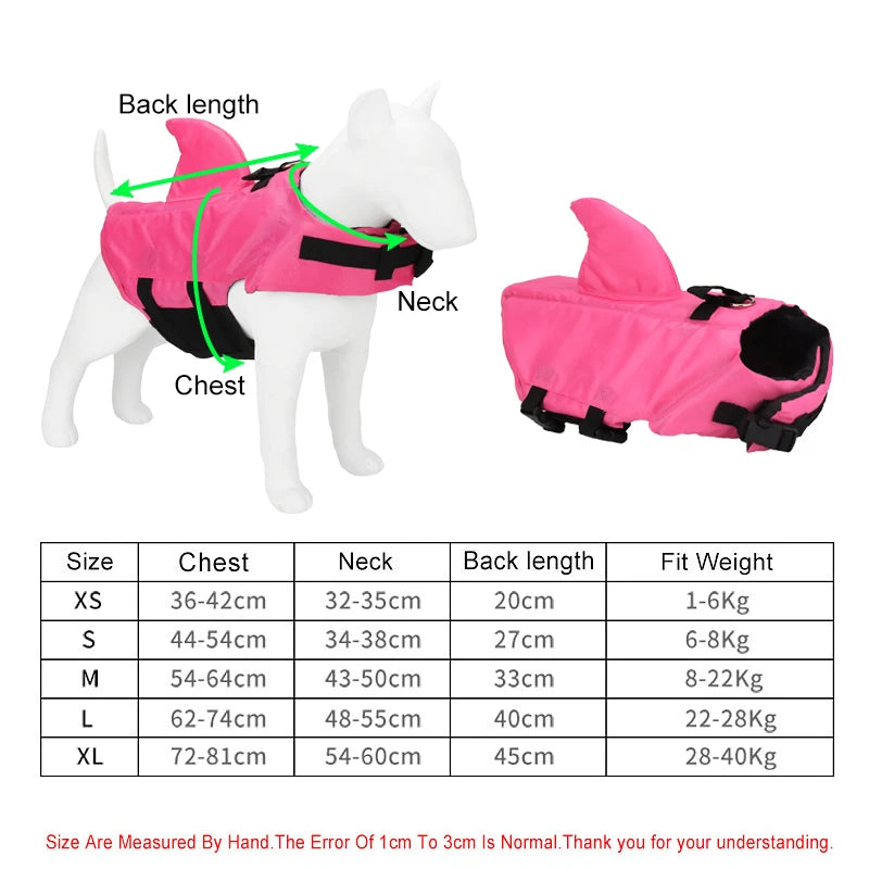 Cute Shark Dog Life Vest for Swimming & Boating